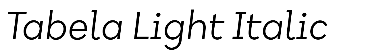 Tabela Light Italic